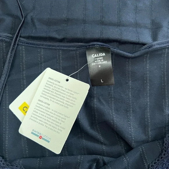 CALIDA Navy Tank with Lace Detail Adjustable Straps L - Picture 2 of 5